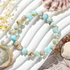 Pulseira de Cristal Mais Vendida Transfronteiriça, Pulseira Elástica de Pedras Naturais Feita à Mão para Homens e Mulheres, Pulseira da Sorte para Casais com Pedra Olho de Tigre e Ônix
