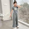 Conjunto de Verano para Niñas 2026 Nuevo Estilo para Niños Mayores, Nuevo Estilo Chino Conjunto de Dos Piezas de Manga Corta, Moda de Verano a la Moda
