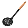 Mango de Madera de Haya Antiescaldable Silicona Juego de 8 Piezas de Cucharas y Espátulas para el Hogar con Mango de Hebilla Metálica