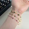 Pulseira feminina japonesa e coreana nova de prata esterlina S925 Trevo zircônia incrustada borboleta cauda oca diária pulseira feminina atacado