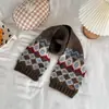 Conjunto de Cachecol e Gorro Duas Peças para Crianças Meninos e Meninas Outono e Inverno Cachecol de Lã Tricotado Gorro Quente Espessado com Proteção para Orelhas Cachecol