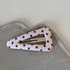 Grampo de Cabelo Triângulo Geométrico com Bolinhas Vermelhas Estilo Coreano Gota d'Água Doce e Fofo Presilha para Franja Presilha Lateral Acessórios de Cabelo Novo Estilo