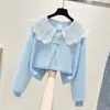 Sudadera con Cuello de Muñeca Patchwork de Encaje Dulce y Linda para Niñas 2026 Primavera/Otoño Nuevo Casual Versátil Top de Manga Larga