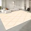 Tapete de Chão Sofá de Baía Estilo Cream Luxo Leve, Tapete Lavável Antiderrapante para Quarto ao Lado da Cama, Tapete para Mesa de Centro da Sala de Estar