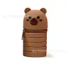 Porta-canetas de Silicone Animal de Desenho Animado Infantil, Recipiente de Caneta Dobrável Retrátil Fofo, Porta-armazenamento de Lápis Estilo Q-Cute para Alunos do Ensino Fundamental