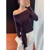 ¡Llegó! Nuevo top estilo otoño chic francés con cintura de corbata, favorecedor y que ilumina, perfecto para principios de otoño