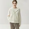 Cardigan de Cachemira con Cremallera Estilo Coreano Estilo Perezoso Chaqueta con Capucha para Mujer Suéter Engrosado Sudadera de Punto Casual Holgada Moderna