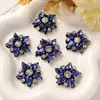 Parche de tela de estrella de cinco puntas con diamantes de imitación de moda, parche de estrella de diamante cosido a mano, flor de zapato DIY, broche, parche de ropa, parche