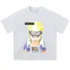 Camiseta de Manga Corta Estilo Americano Talla Extra Estampado de Personaje de Manga Transfronterizo Vintage Desgastado Otoño Manga Larga Estampado Floral