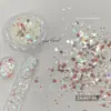 Lentejuelas Iridescentes Japonesas y Coreanas Ópalo Aurora Polvo de Diamante Triturado Mezcla Irregular de Escamas Finas de Purpurina Accesorios para Uñas al por Mayor