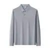 Camisa Polo de Algodón y Seda de Manga Larga Doble Piqué 10A Antibacteriana Casual de Negocios Golf Camisa para Cultura de Team Building Corporativo
