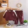 Traje de Primavera y Otoño para Niños 2026 Nuevo Estilo Bebé Elegante Otoño Manga Larga Conjunto de Dos Piezas Infantil Niños Sudadera Casual Venta al por Mayor
