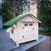 Caseta para Perros de Exterior, Impermeable, Anticorrosión y a Prueba de Viento, Casa para Perros de Madera Maciza, Casa para Mascotas de Interior y Exterior, Jaula de Madera, Cálida para Gatos, Antihielo