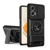 Nuevo Modelo Adecuado para Funda Protectora de Lente Moto G53, Funda de Teléfono con Ventana Deslizante Magnética G86, Funda Anticaídas con Anillo Giratorio G05
