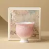 Taza Maestra de Cerámica Pintada a Mano Rosa Degradado, Taza de Cata de Té para Uso Doméstico, Taza de Té Pequeña para Recibir Invitados, Taza de Té Kung Fu en Relieve de Estilo Chino Nuevo