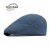 Boina de Lino Estilo Británico Retro Gorra Casual para Hombre Gorra Retro Artística para Mujer Gorra de Pico de Pato