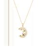 Collar de luna y estrella con borlas para mujer, estilo europeo y americano, con diamantes, cadena de clavícula sencilla y moderna.