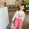 Ropa Infantil Momo Camiseta de Primavera y Otoño para Niñas 2023 Nueva Camiseta Básica Estilizada de Manga Larga con Dibujos Animados para Bebé Niña