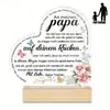 Regalo para el Día del Padre Adornos Acrílicos en Forma de Corazón Regalos Conmemorativos Creativos para Papá Venta Caliente Transfronteriza Mesa Acrílica