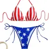 Novo Biquíni Europeu e Americano 2027 com Estampa de Zebra, Top Triângulo com Amarração no Pescoço, Conjunto de Praia de Duas Peças para Mulheres
