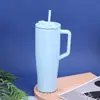 Taza de Acero Inoxidable de Doble Capa con Asa de Gran Capacidad para Coche, Taza Portátil con Popote, Fabricante, Venta al por Mayor, Producto Nuevo, Vaso de Agua, Portátil para Montar en Coche