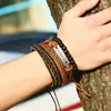 Pulseira de Couro Unisex Criativa e Personalizada Believe, Conjunto de 4 Peças, Pulseira Artesanal Estilo Vintage