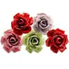 Flores de cerámica caladas a mano con esmalte de color a alta temperatura de Jingdezhen, decoraciones de flores de rosa, loto y peonía puramente hechas a mano