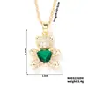 Collar de Oso con Diamantes Completo Transfronterizo Europeo y Americano para Mujer, Acero de Titanio Chapado en Oro Cobre Zirconita Microincrustada, Cadena para Clavícula Estilo Lindo y Dulce Colgante
