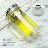Vaso de Vidrio de Doble Capa con Logo Impreso, Taza de Té Aislada Transparente de Borosilicato Alto, Vaso de Vidrio para Agua de Regalo, Vaso Publicitario con Texto Impreso