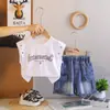 Conjunto de Moda Verão para Meninos Manga Curta 2026 Novo Estilo de Verão Colete Sem Manga com Letra Conjunto de Duas Peças Tendência para Bebês Meninos