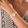 Pulseras de Nuevo Estilo Transfronterizas, Joyería de Conchas Tejidas a Mano Estilo Bohemio, Accesorios de Cuerda Trenzada con Flores de Arcilla Suave