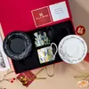 Taza de Café y Platillo de Cerámica Retro, Té de la Tarde, Café Latte, Taza para Latte Art, Caja de Regalo para Niñas, Recuerdo, Taza de Pareja