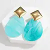 Suministro Transfronterizo de Pendientes Colgantes Geométricos de Acrílico, Modernos y Elegantes Accesorios de Pendientes Grandes Coloridos con Manchas de Dopamina