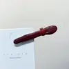 Grampo de Cabelo com Franja Lateral Vermelha Simples Feminino Presilha Bico de Pato Acessório de Cabeça Clip para Testa Elegante de Alta Qualidade Clip de Uma Palavra