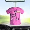 Forma de Uniforme de Enfermeira Pingente de Carro Decoração de Árvore de Natal Chaveiro de Acrílico Acessórios de Joia Presente