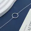 Pulsera Geométrica Circular de Plata de Ley S925 Completa, Exquisito Electrochapado, Microincrustado, Joyería de Mano Simple, Anillo de Moda Europeo y Americano