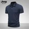 Jeep Spirit Camiseta Polo de Seda de Hielo Jeep Casual Deportiva para Correr Cuello Solapa Manga Corta Camiseta de Verano para Hombre Ropa de Secado Rápido