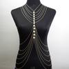 Cadena corporal Meimei con borlas de perlas multicapa, collar sexy europeo y americano, cadena corporal