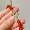 Sentido del diseño paloma sangre calcedonia roja natural de alta calidad perla barroca artificial collar cadena de clavícula