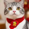 2026 Ano do Cavalo Lenço de Ano Novo para Pet Festival da Primavera Leão da Fortuna Bordado Dança do Leão Decoração de Gola de Tricô Pacífica para Cachorro e Gato