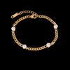 2022 nova moda pulseira de aço titânio moda personalidade Alto senso moda design de nicho pulseira pulseira de diamante multi-redondo