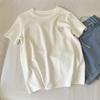 Camiseta Casual de Manga Corta con Cuello Redondo y Bordado de Corazón para Mujer, Camisa Versátil para Capas Casual de Verano, Top Rejuvenecedor para Estudiantes
