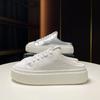 Estilo Europeo 2026 Otoño Nuevos Mocasines de Media Piel Genuina Versátiles Zapatos Cerrados con Cordones Casuales para Mujer Sandalias de Moda