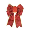 Natal Laço Rosa Completo Decoração Árvore de Natal Pendente Pendurado Laço Borda Dourada Acessórios