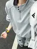 Sudadera con media cremallera y cuello alto estilo americano de moda para hombre, Otoño holgada casual versátil, Sudadera de alta calidad
