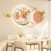 Nuevo Patrón de Espiga Arte de Pared para Restaurante Mural Decorativo con Luz LED, Colgante de Pared sin Taladro para Mesa de Comedor y Entrada