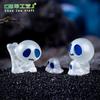 Micropaisaje con explosiones transfronterizas, calavera alienígena luminosa creativa, fantasma, decoraciones DIY, accesorios, mini adornos pequeños