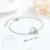 Pulsera de Anillo Enlazado para Pareja Moda Estilo Coreano Cuerda de Mano Tejida a Mano para Hombres y Mujeres Pulsera de Doble Anillo con Números Romanos