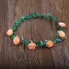 Menina da floresta grinalda floral tiara faixa de cabelo aro de cabelo nova noiva vestido de casamento sessão de fotos acessórios de cabelo crianças pulseira de princesa ponto turístico fotografia