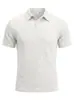 Camisa Polo Jacquard para Hombre Casual Europeo y Americano Nuevo Estilo Verano Cuello Solapa Top Amazon Corte Ajustado Color Sólido Manga Corta